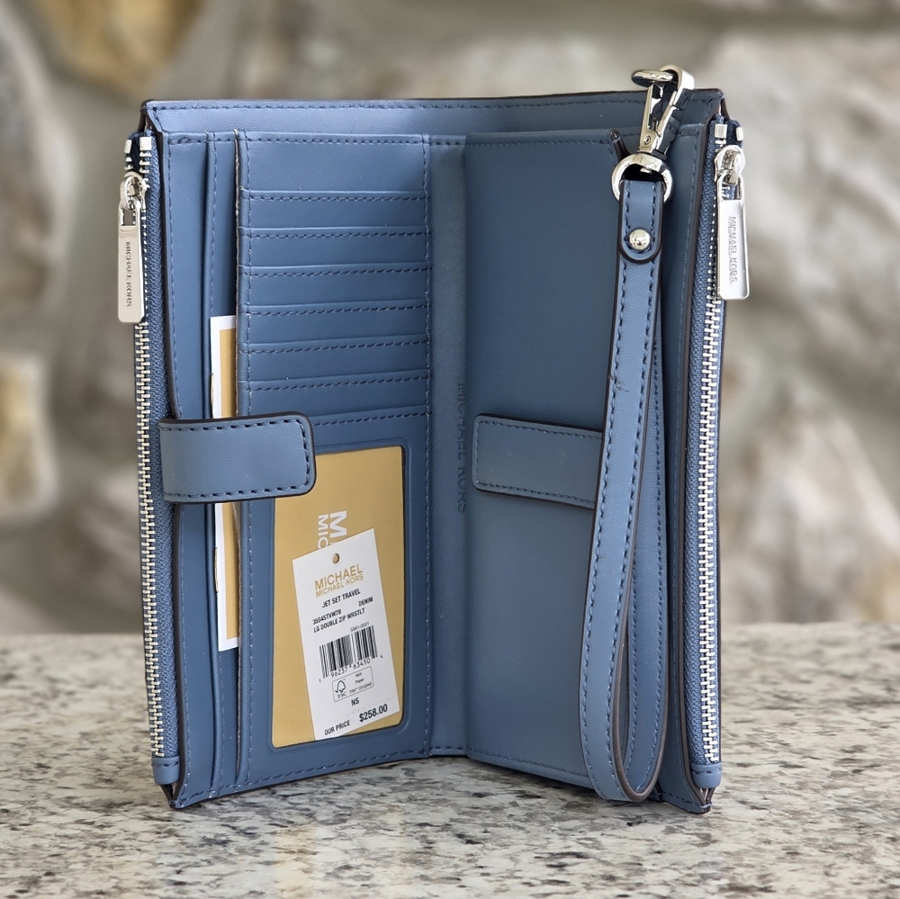 Michael Kors Mirella Ombré Logo MD Tote SET Blue - Picture 10 of 13